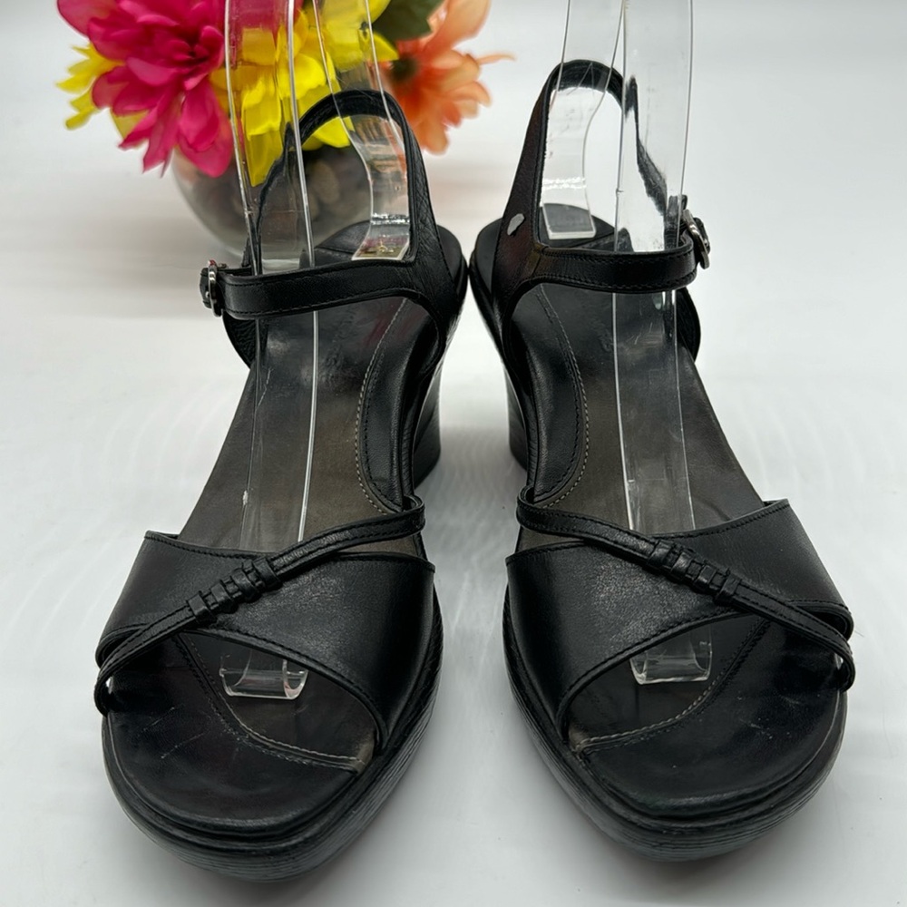 Dromedaris Black Leather Sandals EU Size 36 BHE6211C